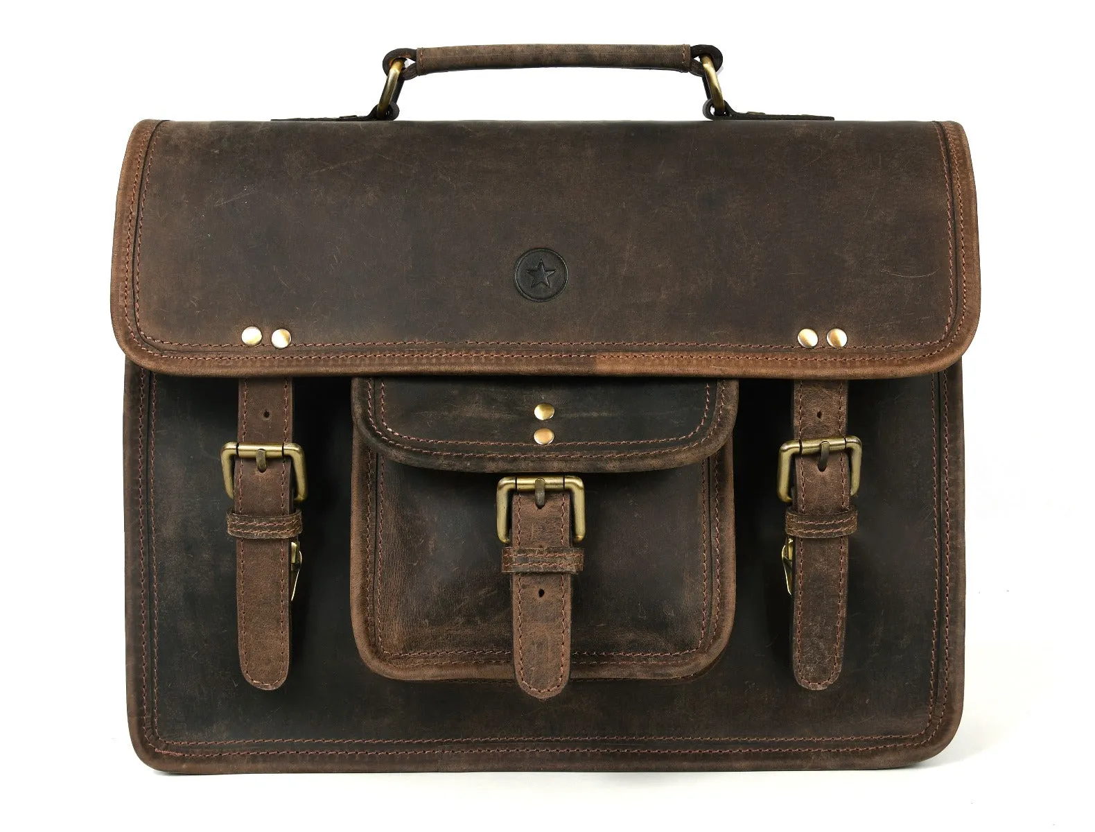 Ancona Leather Office Bag 15" - Brown
