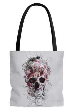 Floral Skull Roomy Tote Bag