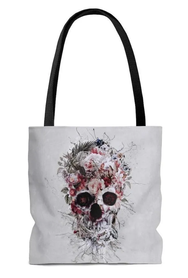 Floral Skull Roomy Tote Bag
