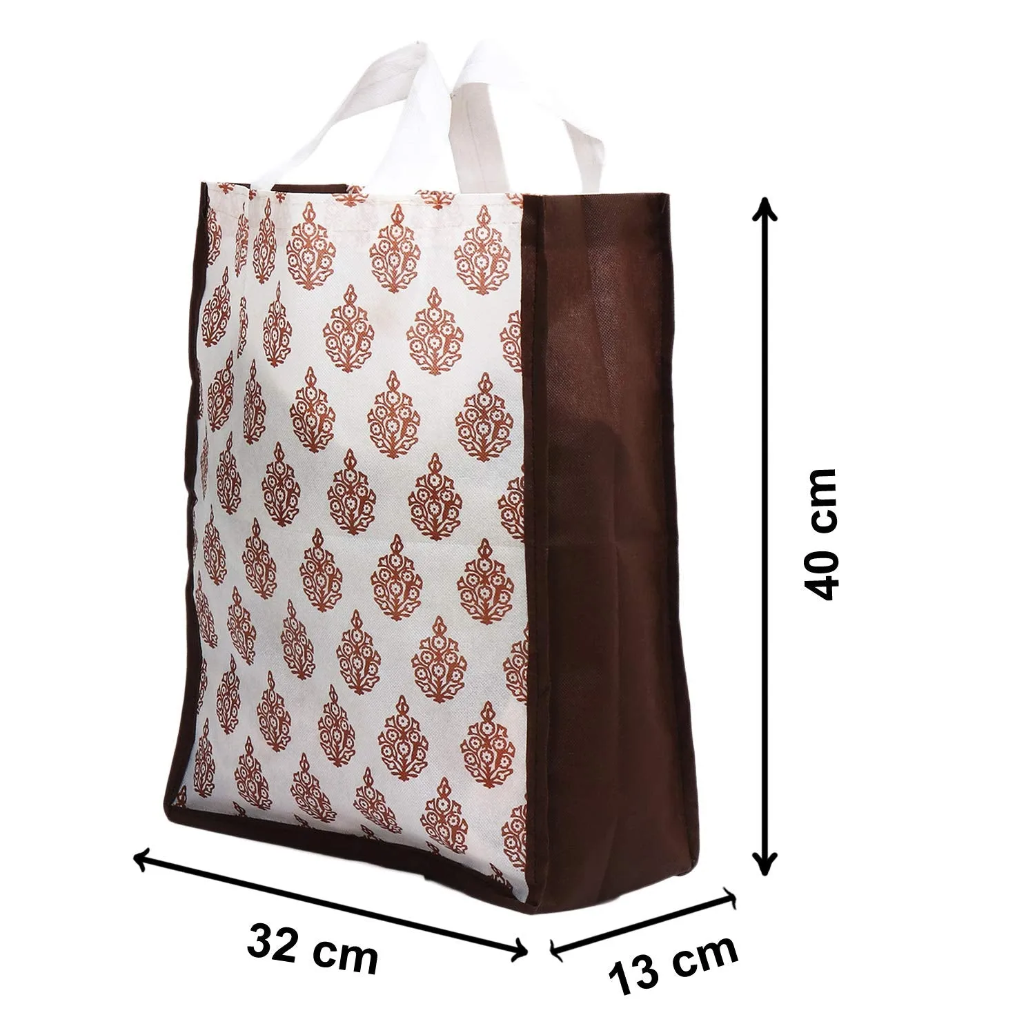 Kuber Industries Medium Size 6 Pieces Non Woven Eco-Friendly Reusable Multipurpose Shopping Carry Bags (Brown) - CTKTC030808