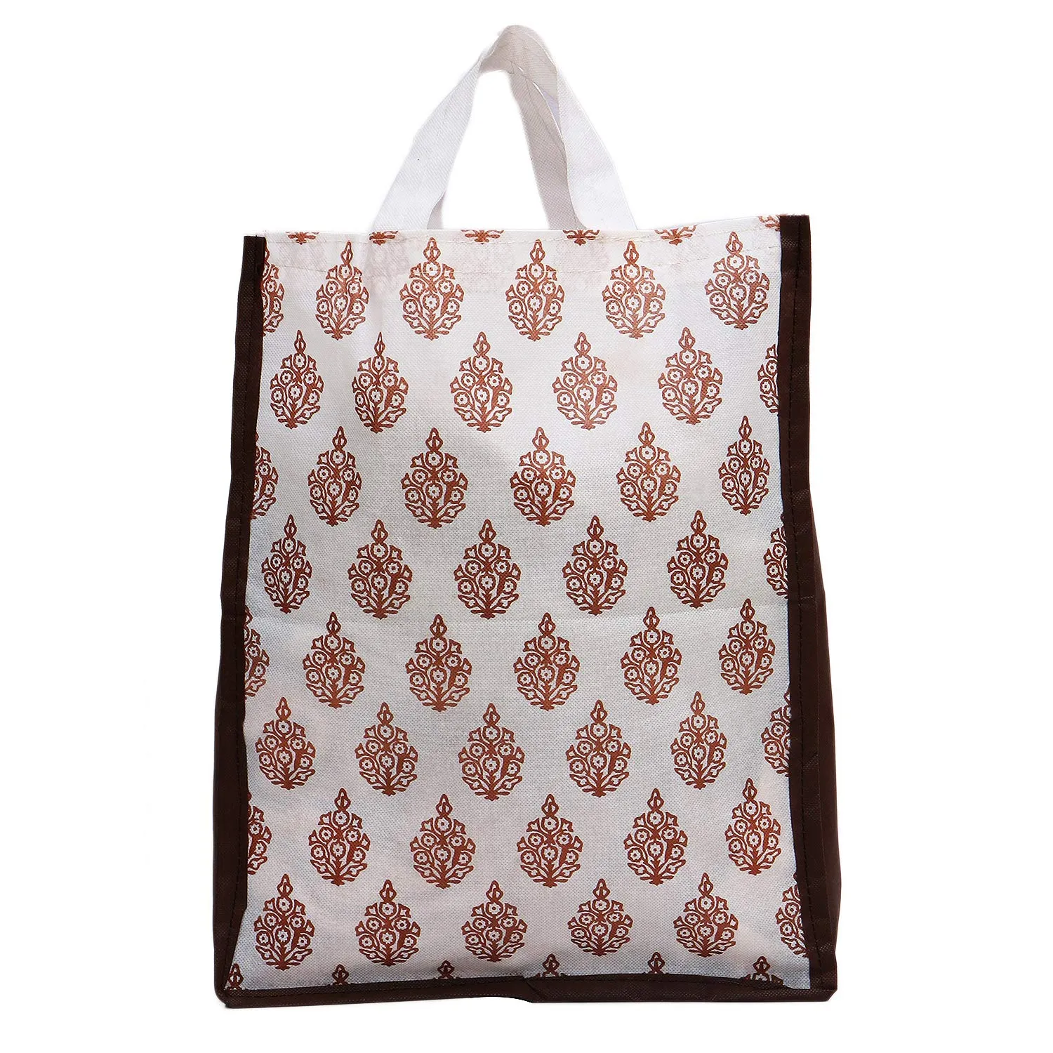 Kuber Industries Medium Size 6 Pieces Non Woven Eco-Friendly Reusable Multipurpose Shopping Carry Bags (Brown) - CTKTC030808