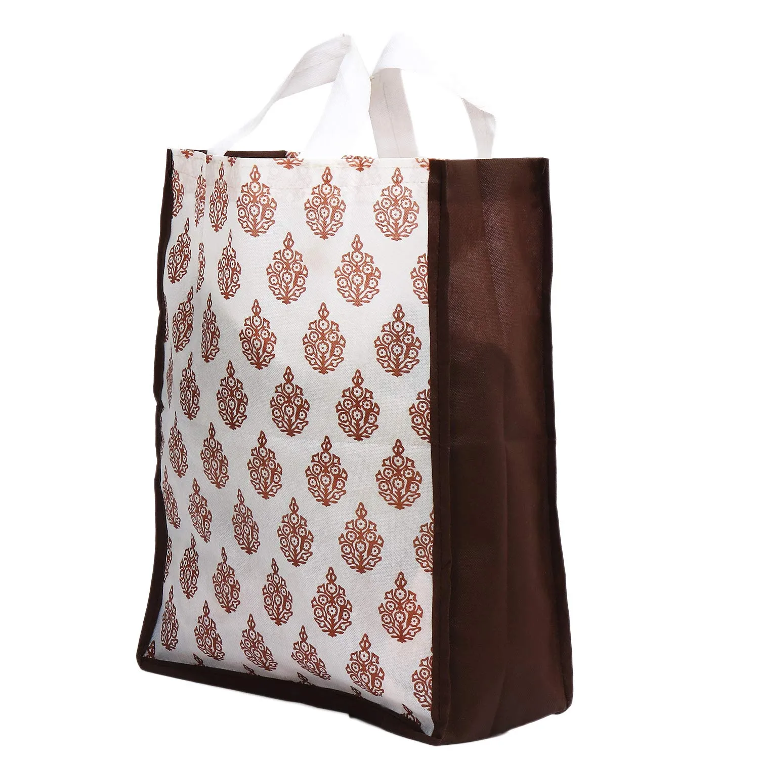 Kuber Industries Medium Size 6 Pieces Non Woven Eco-Friendly Reusable Multipurpose Shopping Carry Bags (Brown) - CTKTC030808