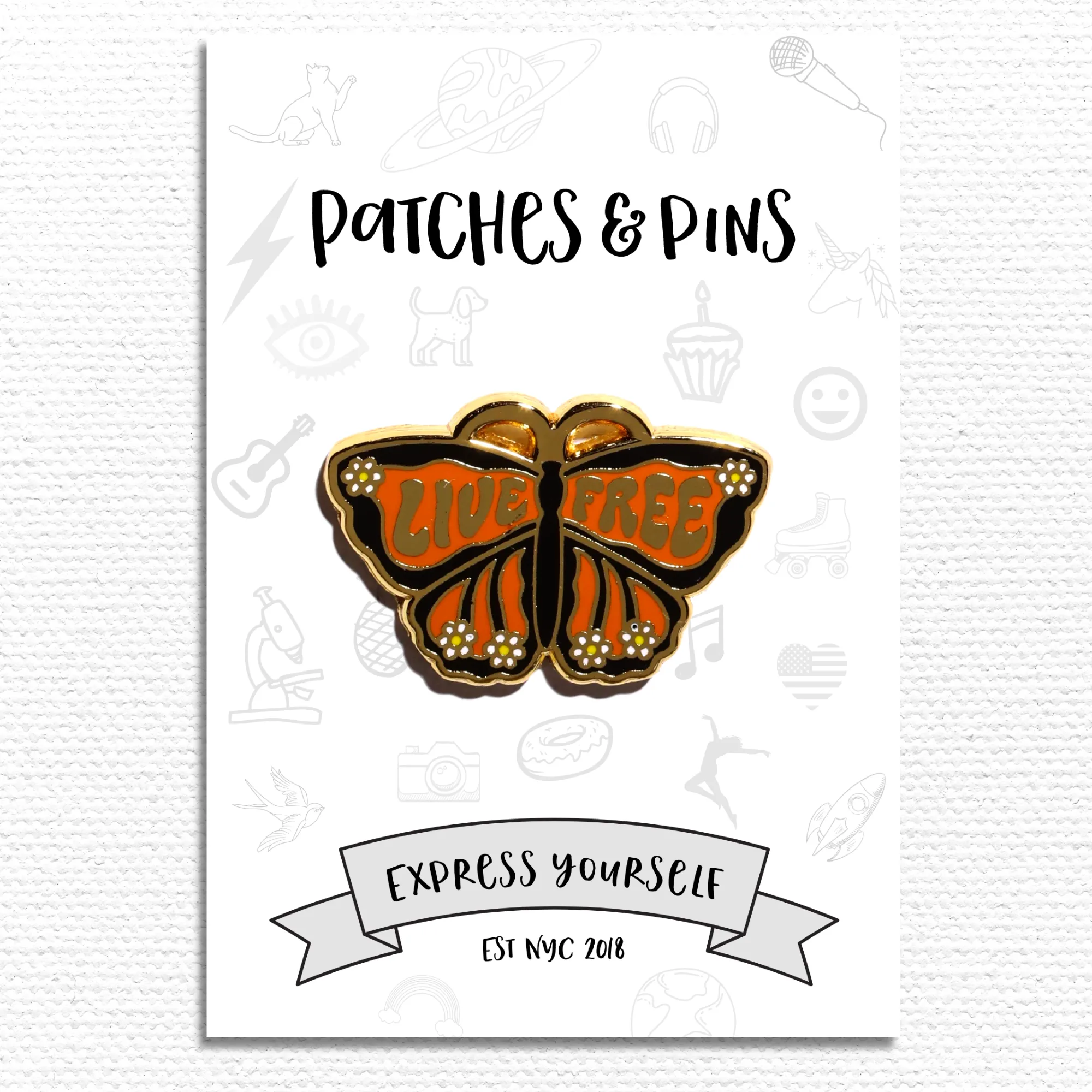 Live Free Enamel Pin
