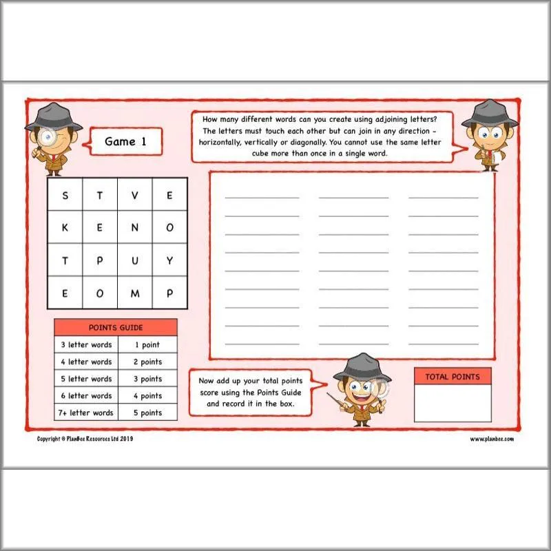 LKS2 English Free Home Learning Activity Pack
